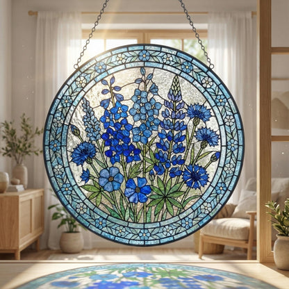 Custom Flower Stained Glass Suncatcher - Personalized Mom's Garden Decor - Flower Window Hanging